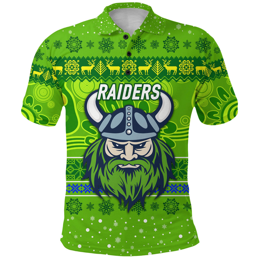 custom-personalised-canberra-raiders-polo-shirt-christmas-simple-style-green