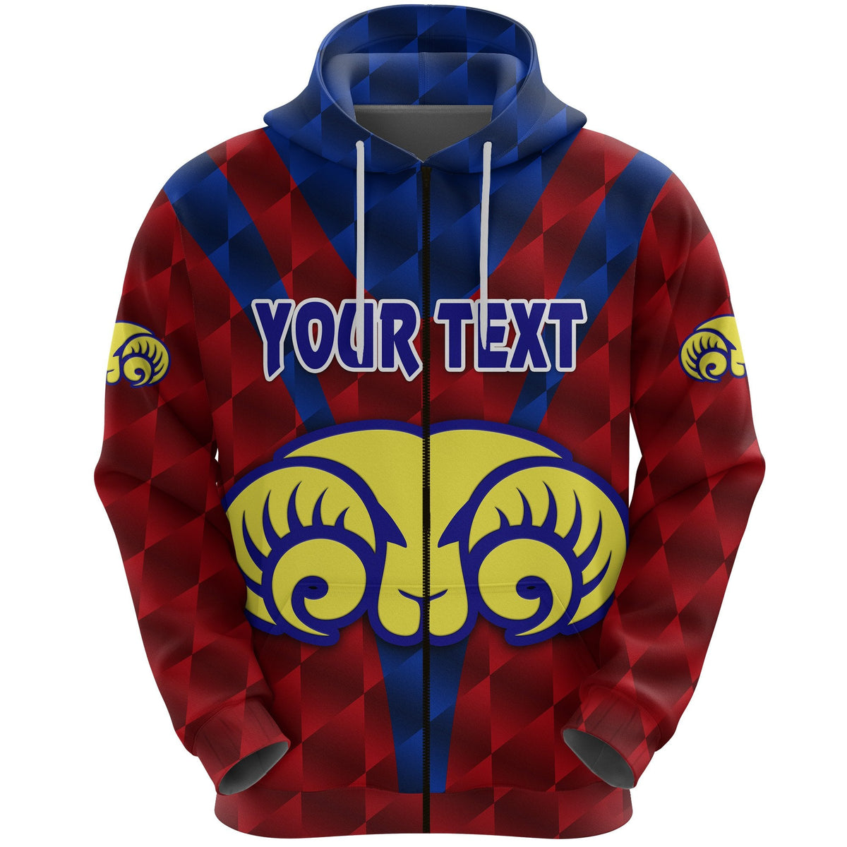 custom-personalised-adelaide-zip-hoodie-rams-merino-original-red