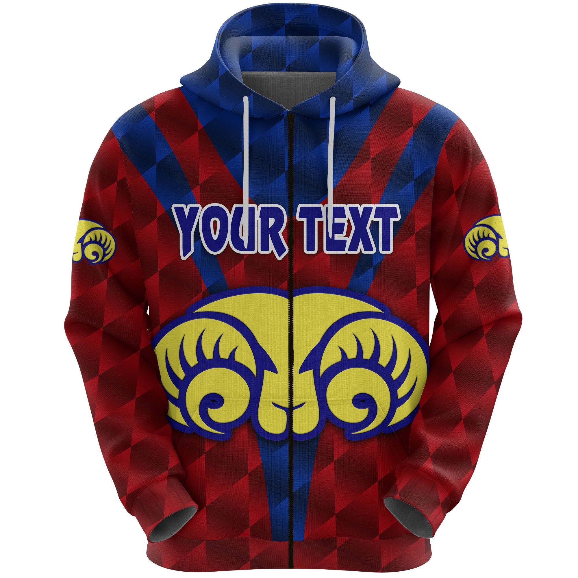 custom-personalised-adelaide-zip-hoodie-rams-merino-original-red