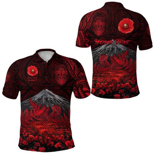 custom-personalised-warriors-rugby-polo-shirt-new-zealand-mount-taranaki-with-poppy-flowers-anzac-vibes-2