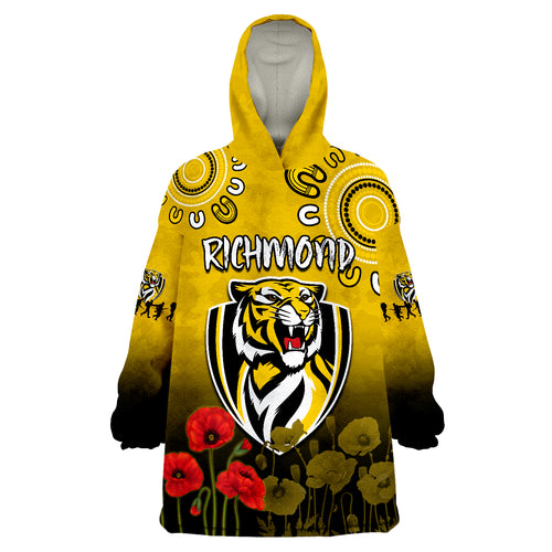 richmond-anzac-2022-tigers-aboriginal-poppy-wearable-blanket-hoodie