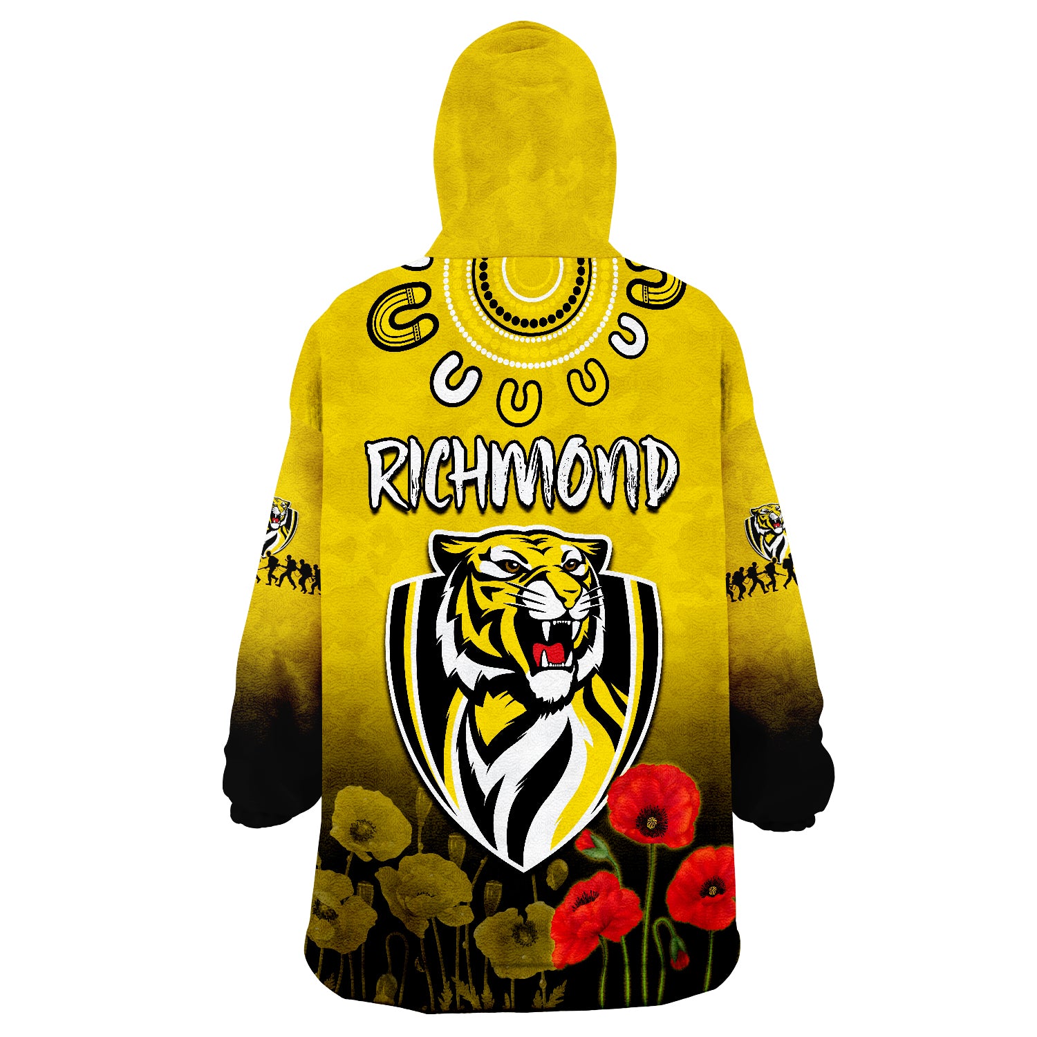 richmond-anzac-2022-tigers-aboriginal-poppy-wearable-blanket-hoodie
