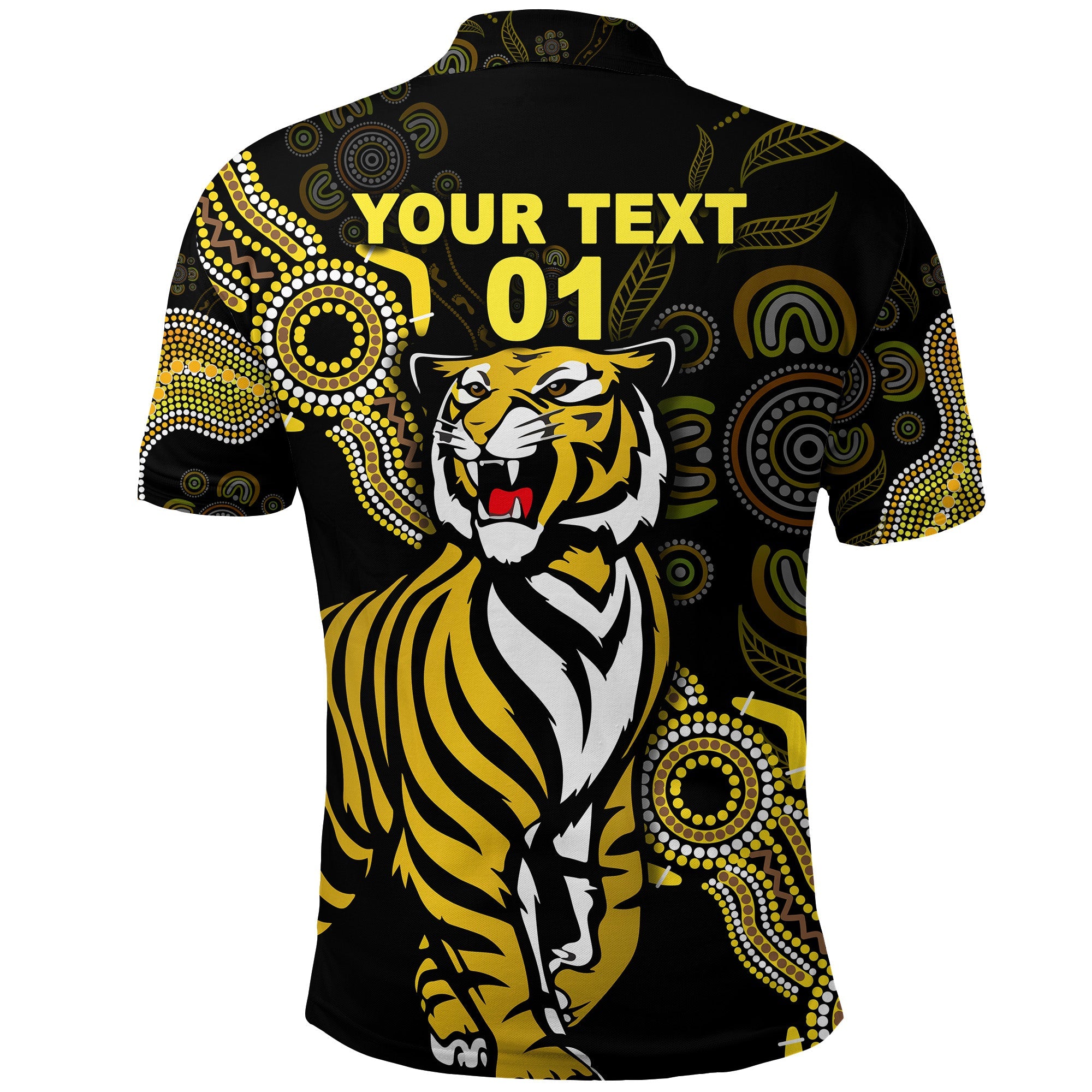 custom-personalised-richmond-tigers-polo-shirt-simple-indigenous-custom-text-and-number
