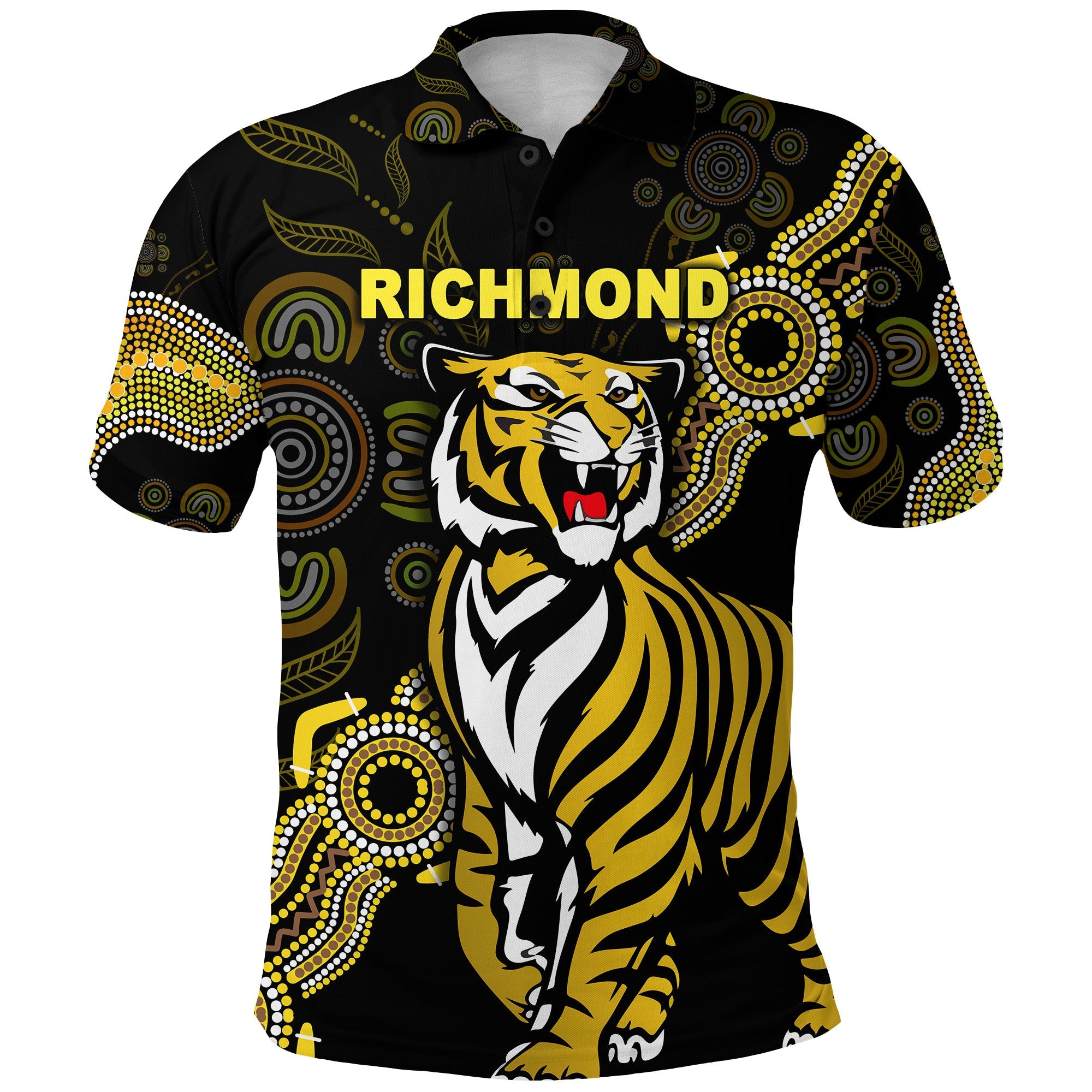 custom-personalised-richmond-tigers-polo-shirt-simple-indigenous-custom-text-and-number
