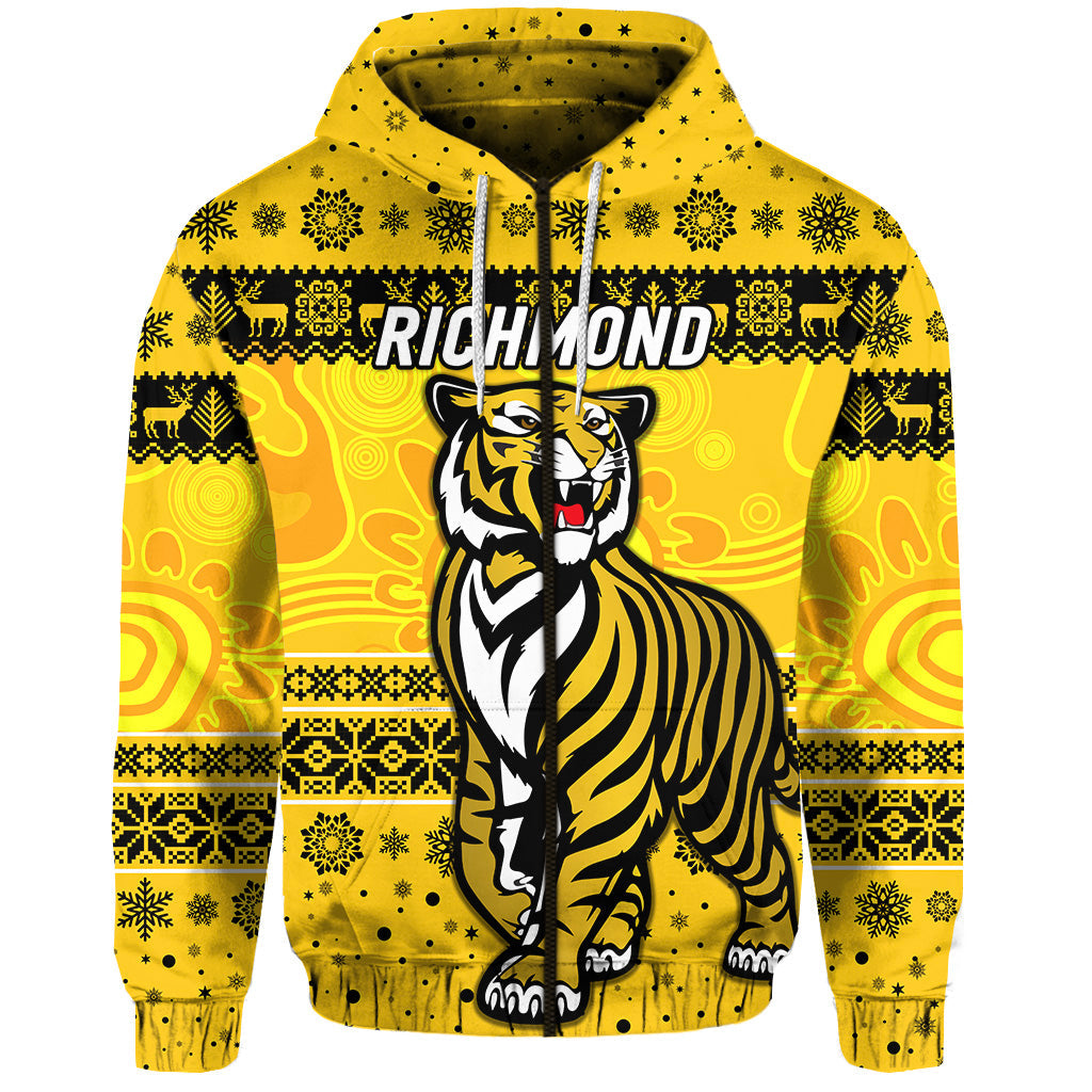 richmond-tigers-zip-hoodie-christmas-simple-style-yellow