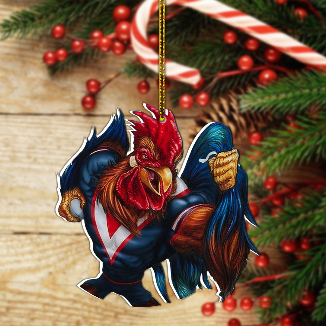 Christmas Ornament- Rooster Rugby NO.2