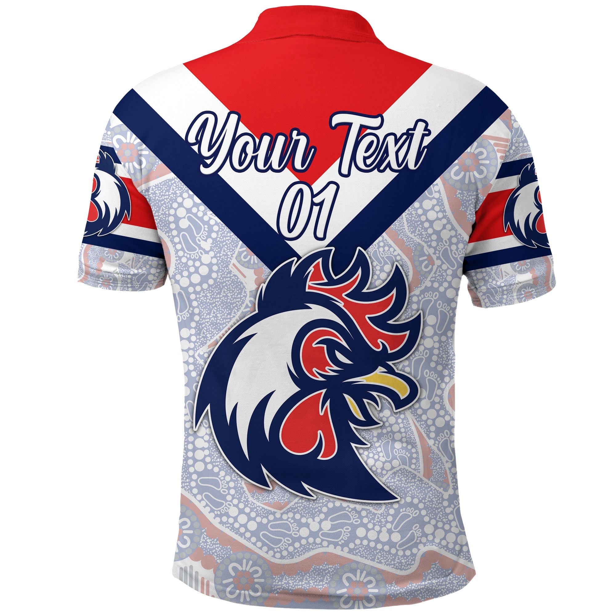 custom-personalised-ti-tree-roosters-polo-shirt-2021-indigenous-vibes-white-custom-text-and-number