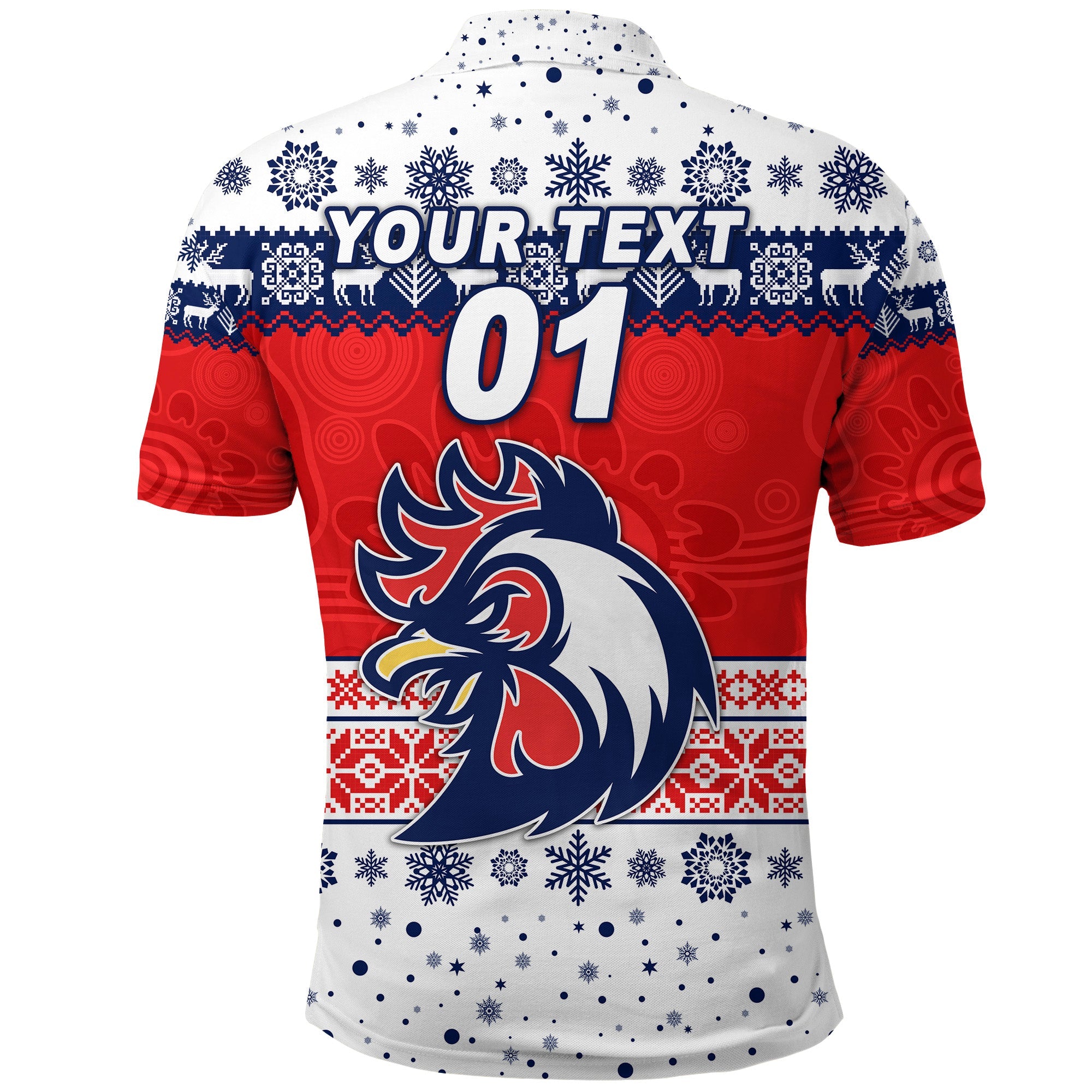 custom-personalised-sydney-roosters-polo-shirt-christmas-simple-style-white