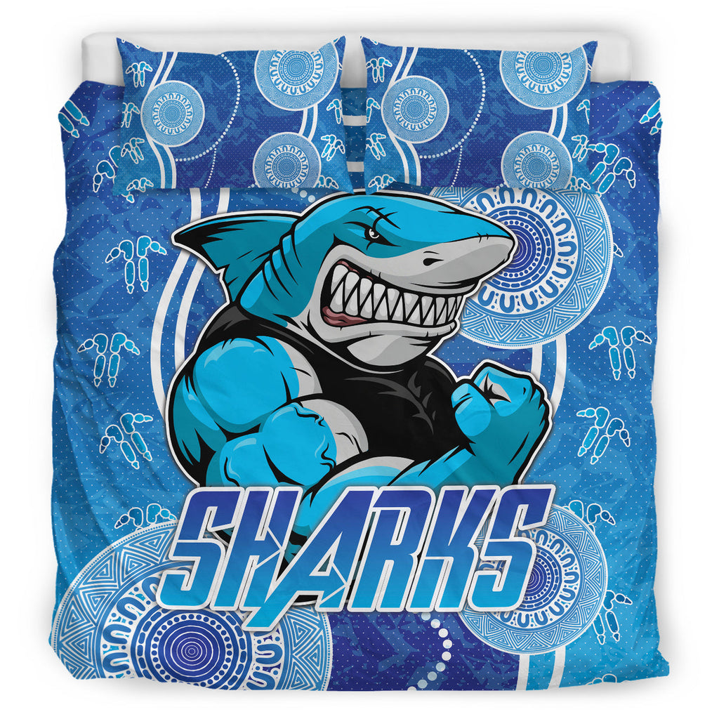 sharks-rugby-bedding-set-custom-sutherland-sharks-bedding-set
