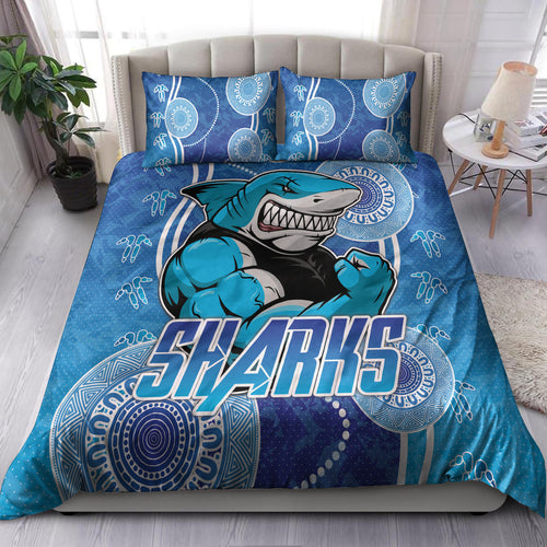 sharks-rugby-bedding-set-custom-sutherland-sharks-bedding-set
