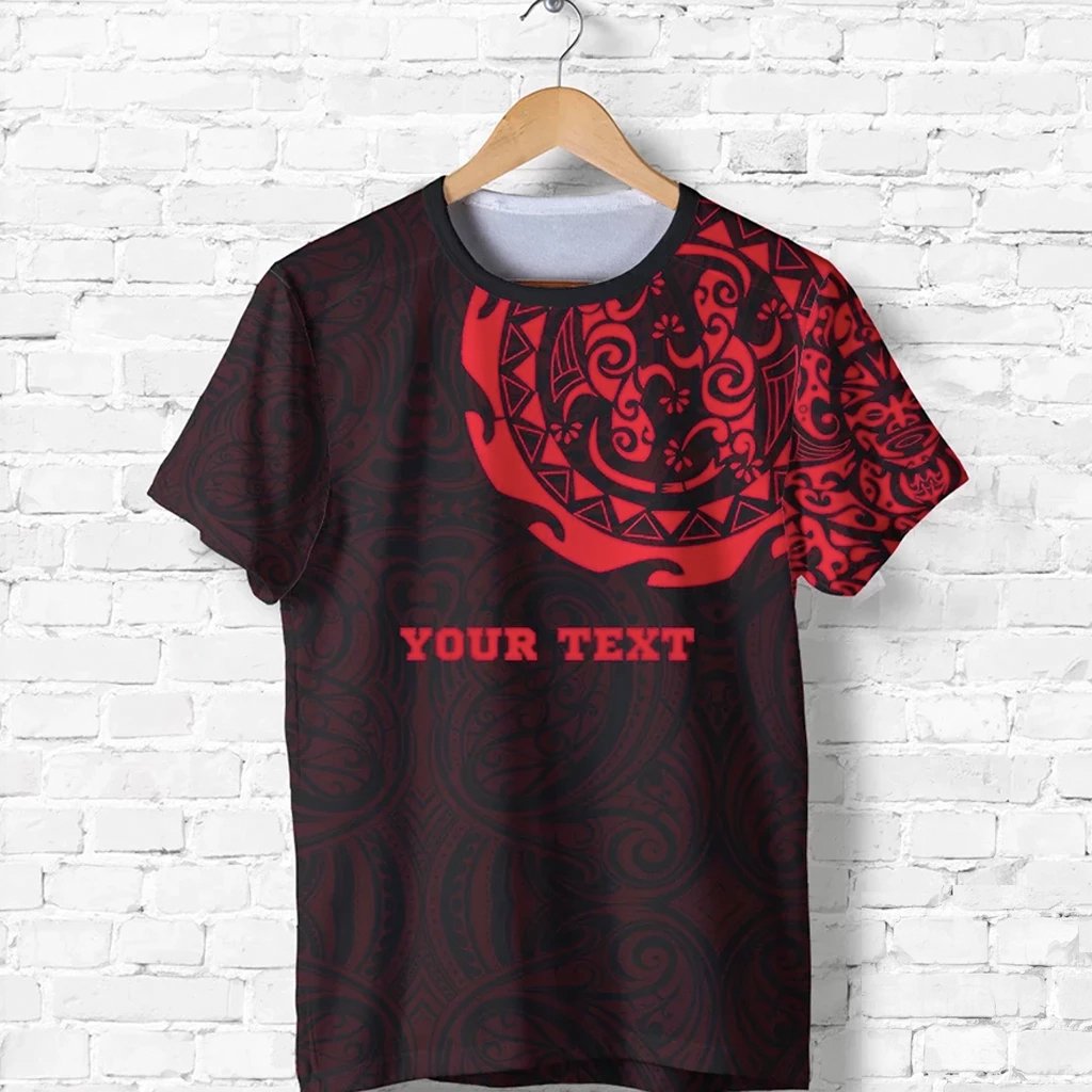 new-zealand-customized-shirt-maori-tangaroa-tattoo-personalize-red-t-shirt