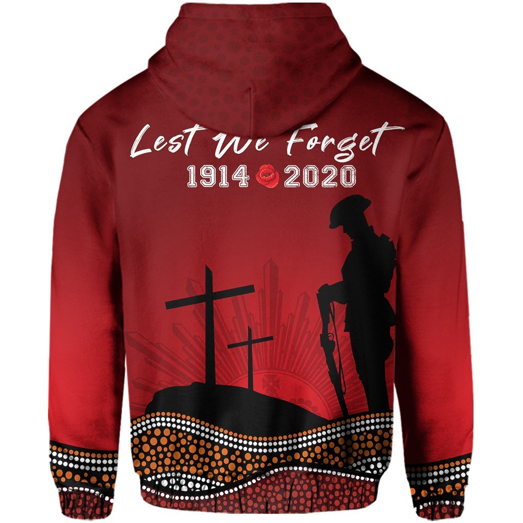Zipper Hoodie Anzac Day Our Heroes - Nhi Style - Red