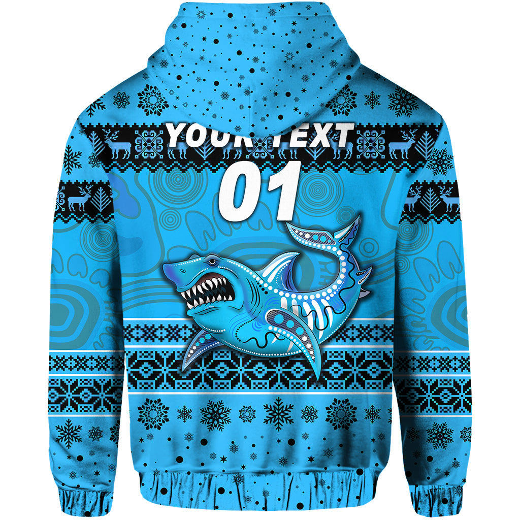 custom-personalised-cronulla-sutherland-sharks-hoodie-christmas-simple-style-blue