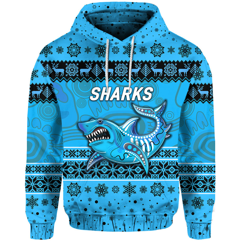 custom-personalised-cronulla-sutherland-sharks-hoodie-christmas-simple-style-blue