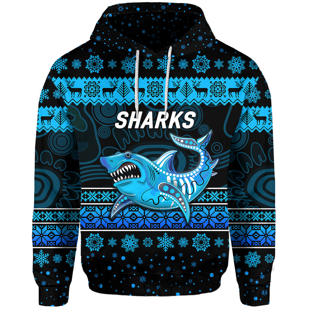 custom-personalised-cronulla-sutherland-sharks-hoodie-christmas-simple-style-black