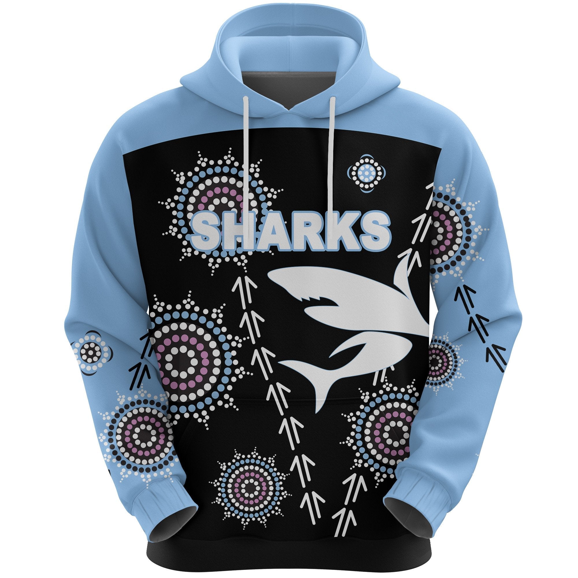 cronulla-hoodie-sharks-simple-indigenous-black