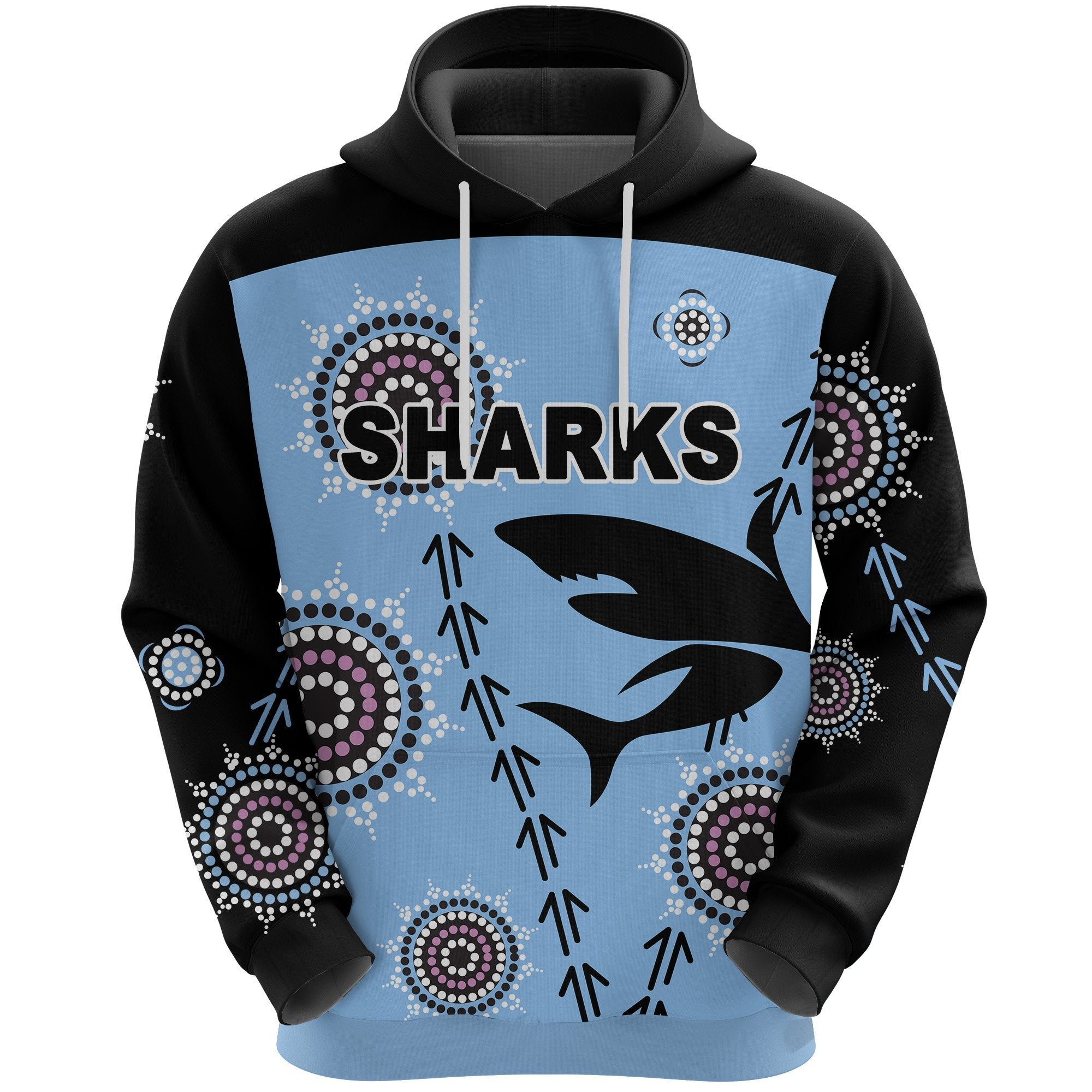 cronulla-hoodie-sharks-simple-indigenous-blue