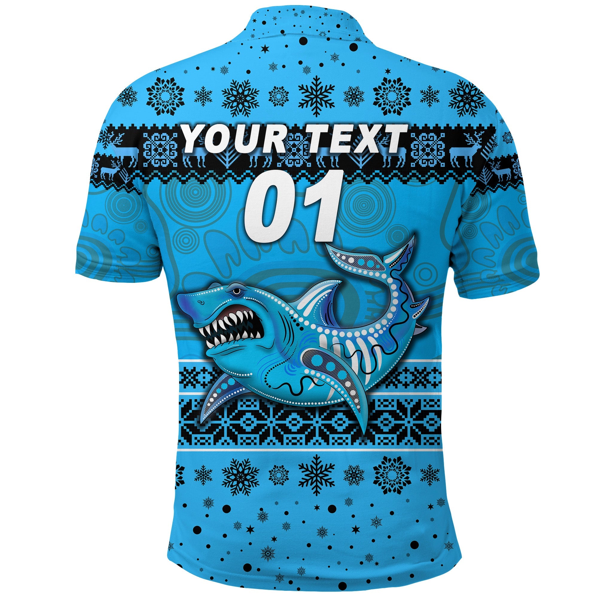 custom-personalised-cronulla-sutherland-sharks-polo-shirt-christmas-simple-style-blue
