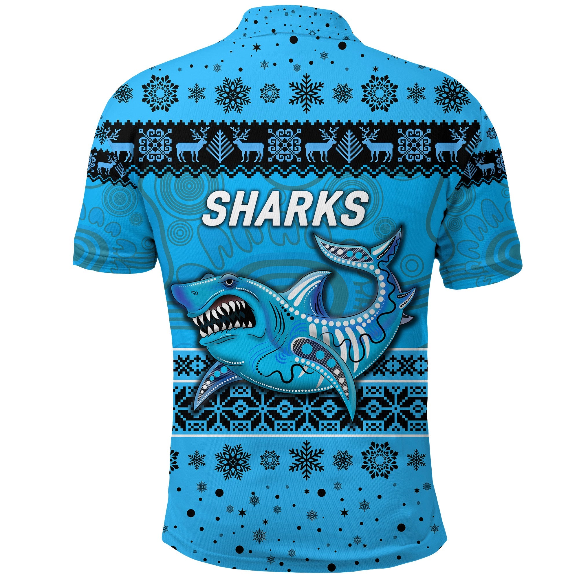 cronulla-sutherland-sharks-polo-shirt-christmas-simple-style-blue