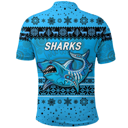 cronulla-sutherland-sharks-polo-shirt-christmas-simple-style-blue