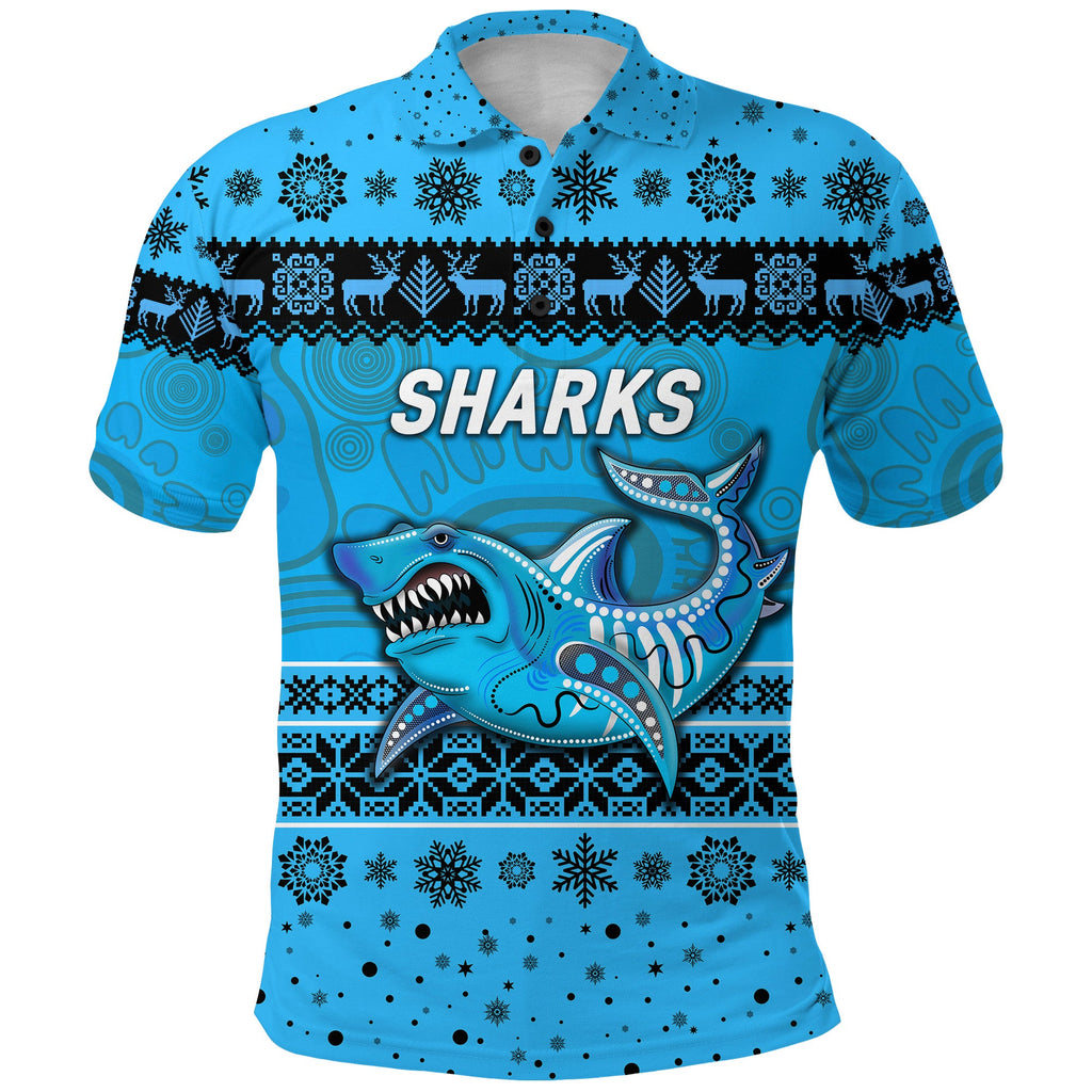 custom-personalised-cronulla-sutherland-sharks-polo-shirt-christmas-simple-style-blue