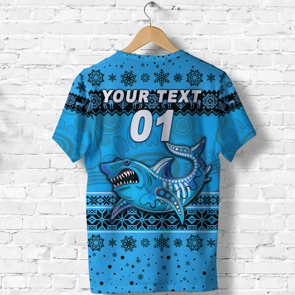 custom-personalised-cronulla-sutherland-sharks-t-shirt-christmas-simple-style-blue
