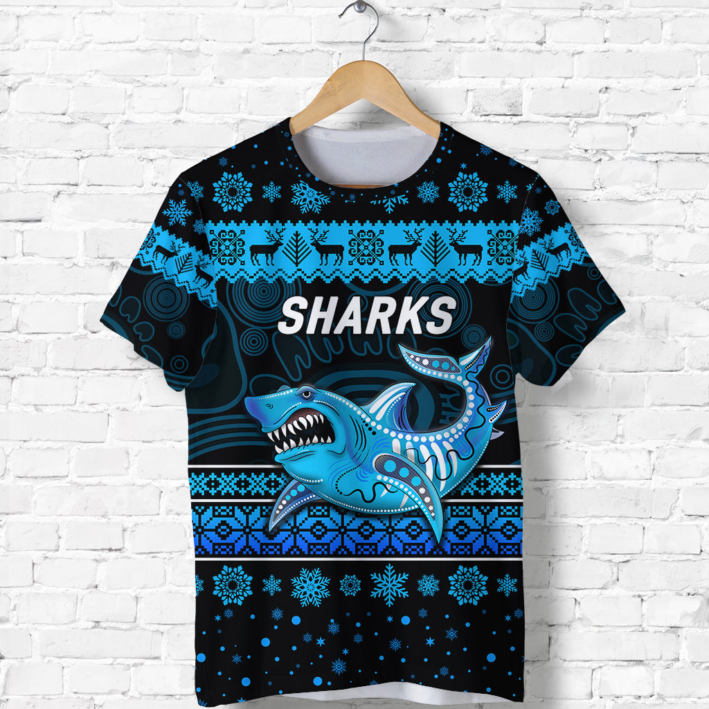 custom-personalised-cronulla-sutherland-sharks-t-shirt-christmas-simple-style-black