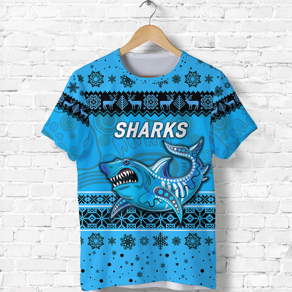 custom-personalised-cronulla-sutherland-sharks-t-shirt-christmas-simple-style-blue