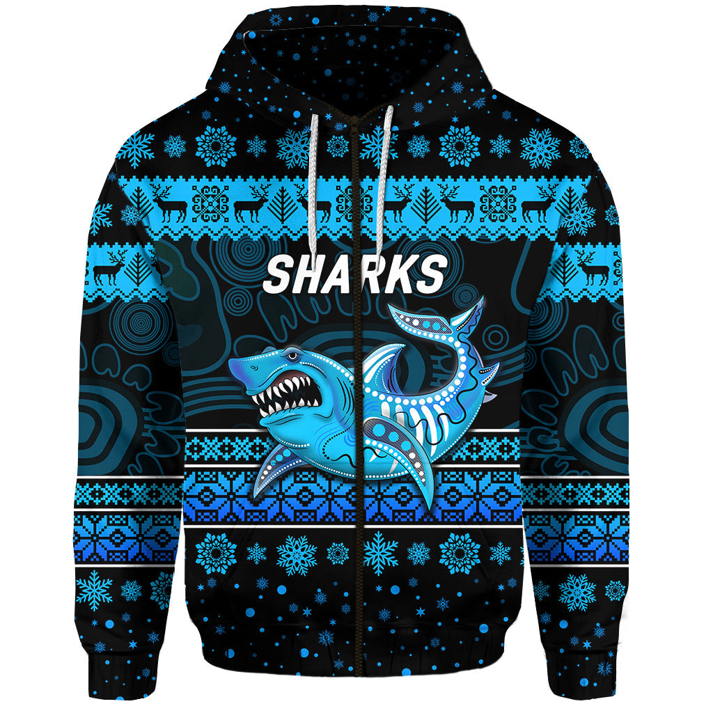 custom-personalised-cronulla-sutherland-sharks-zip-hoodie-christmas-simple-style-black