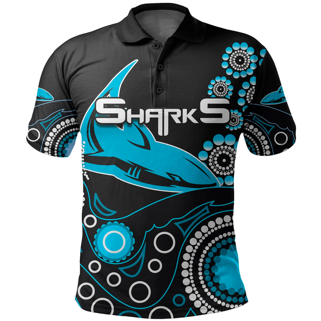 sharks-polo-shirt-aboriginal-simple