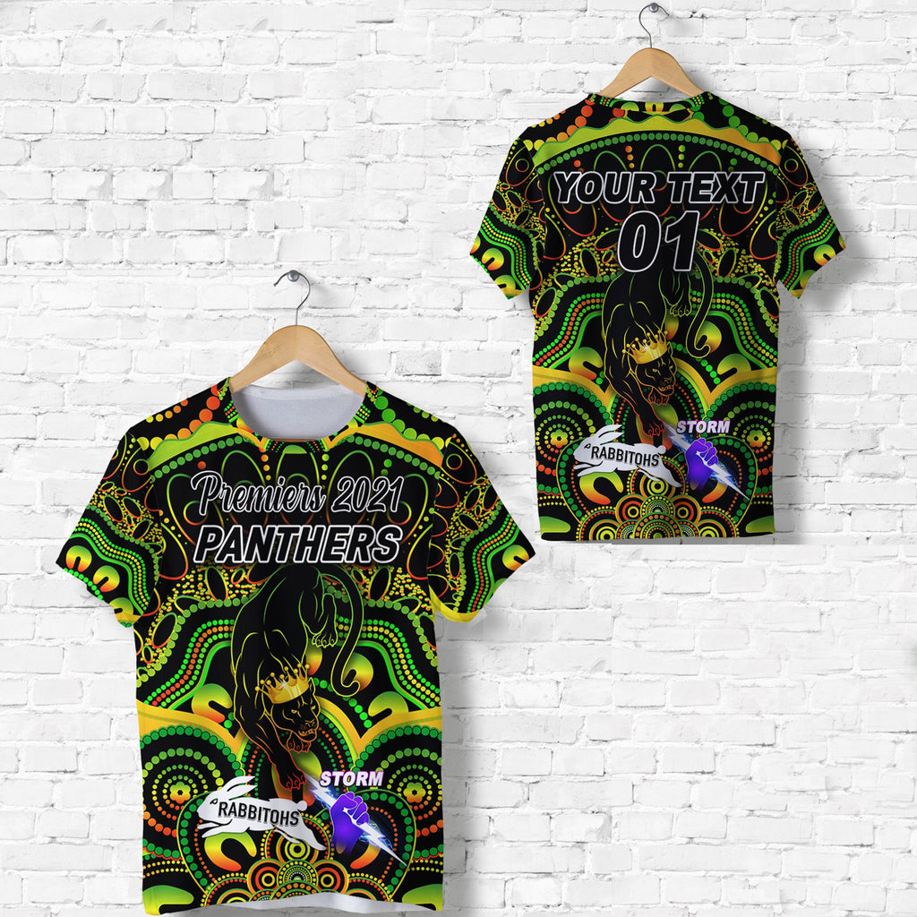 custom-personalised-penrith-panthers-t-shirt-2021-indigenous-premiers-the-king-custom-text-and-number