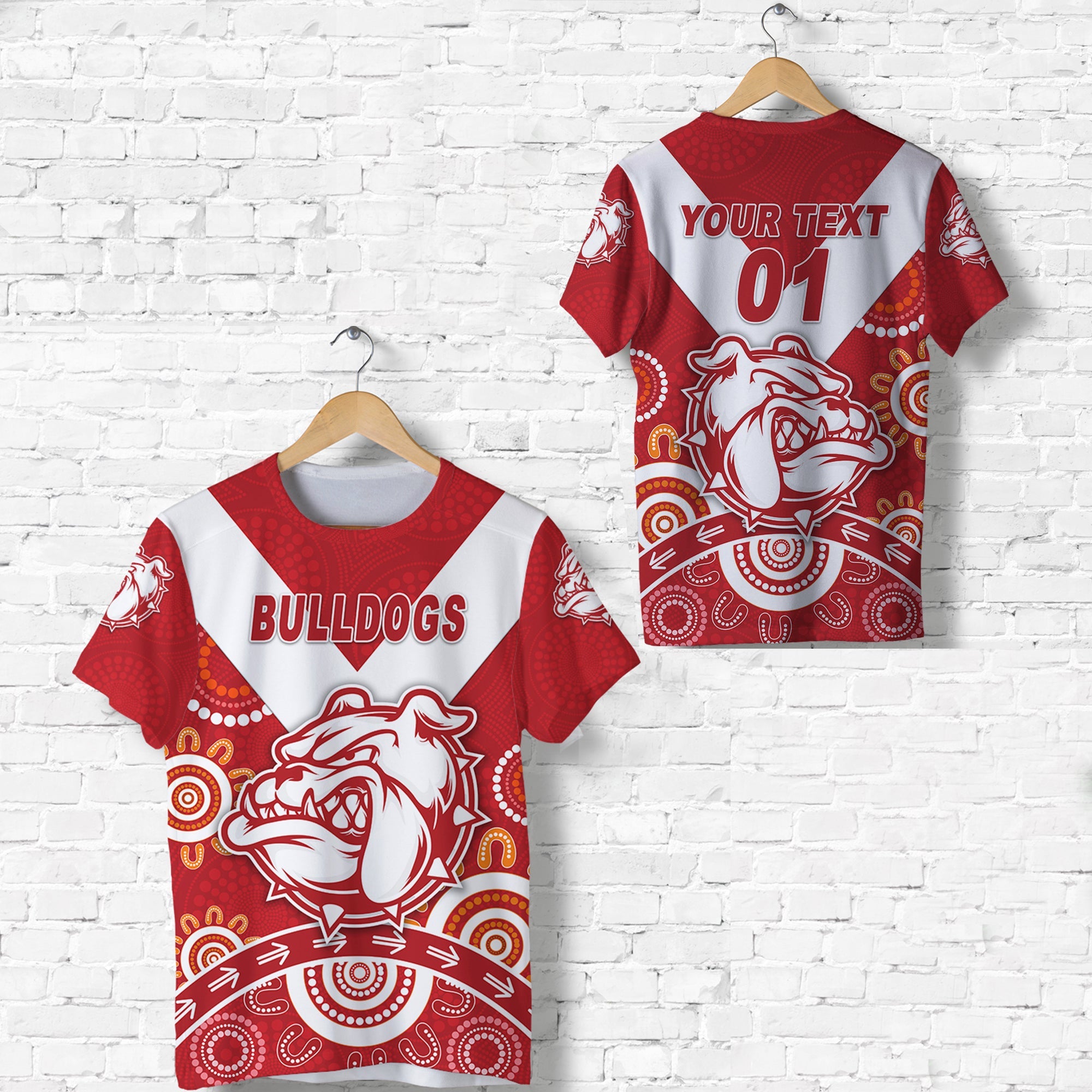 custom-personalised-south-fremantle-football-club-t-shirt-bulldogs-indigenous-version-red-custom-text-and-number