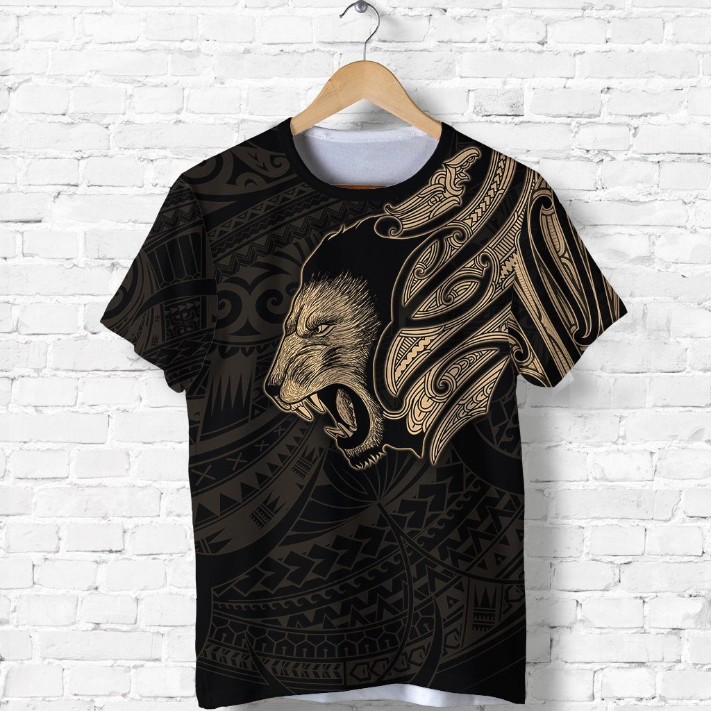 new-zealand-t-shirt-maori-lion-tattoo-gold