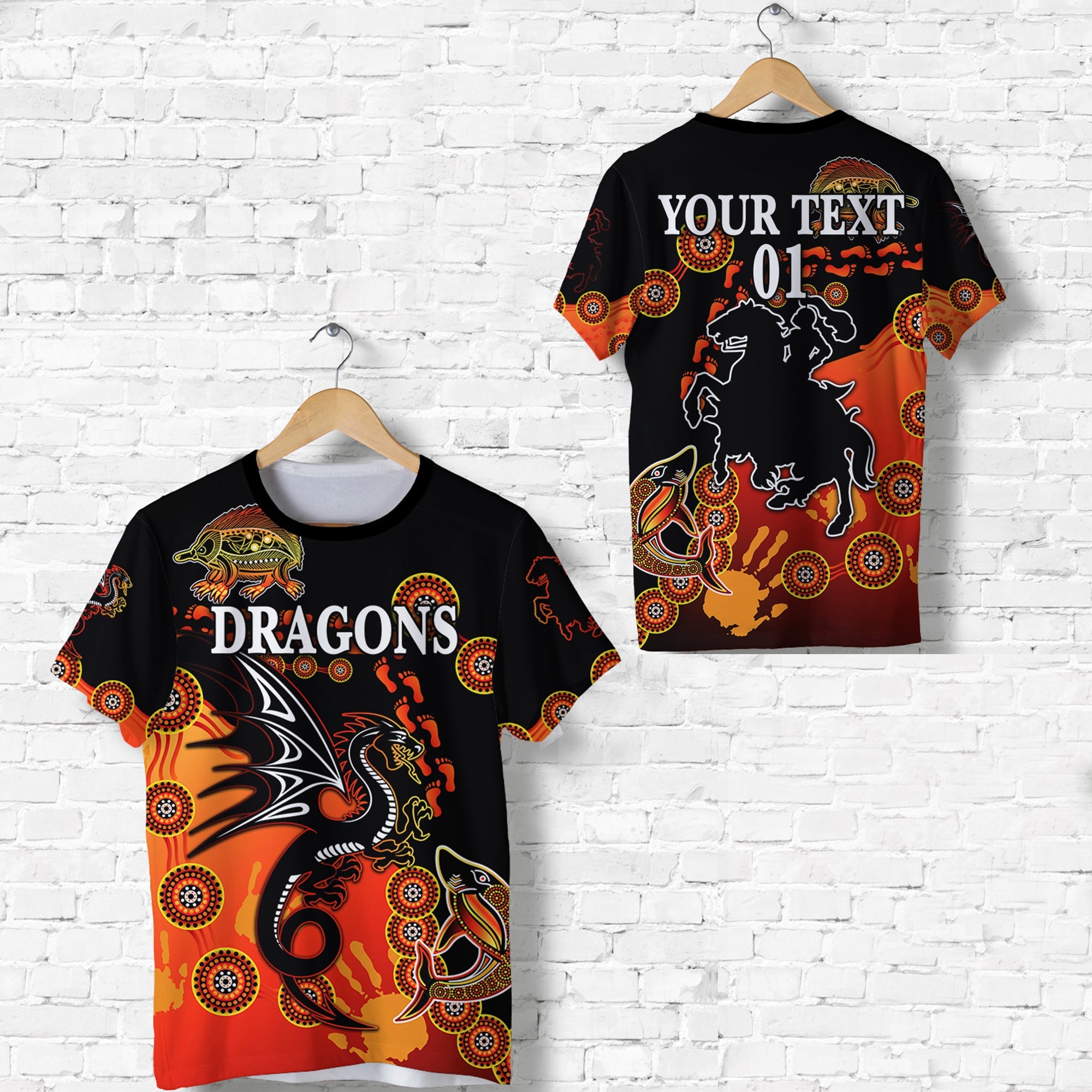 custom-personalised-st-george-illawarra-dragons-t-shirt-2021-simple-indigenous-red-custom-text-and-number