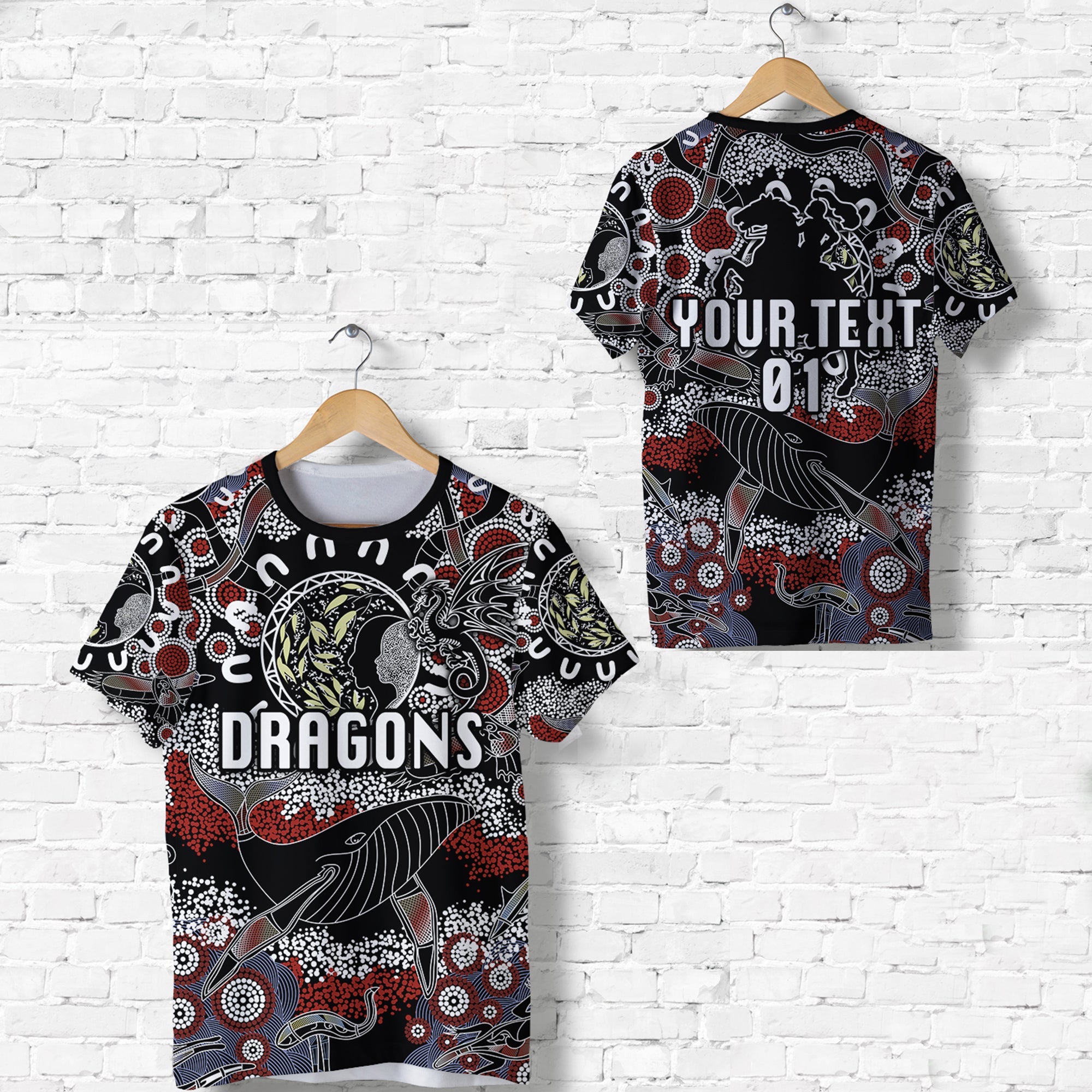 custom-personalised-st-george-illawarra-dragons-t-shirt-2021-indigenous-black-custom-text-and-number
