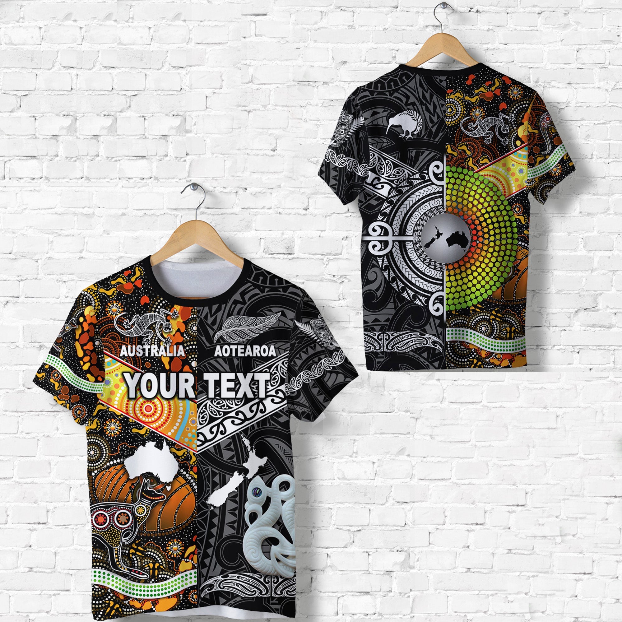 custom-personalised-new-zealand-maori-aotearoa-and-australia-aboriginal-t-shirt-together-black