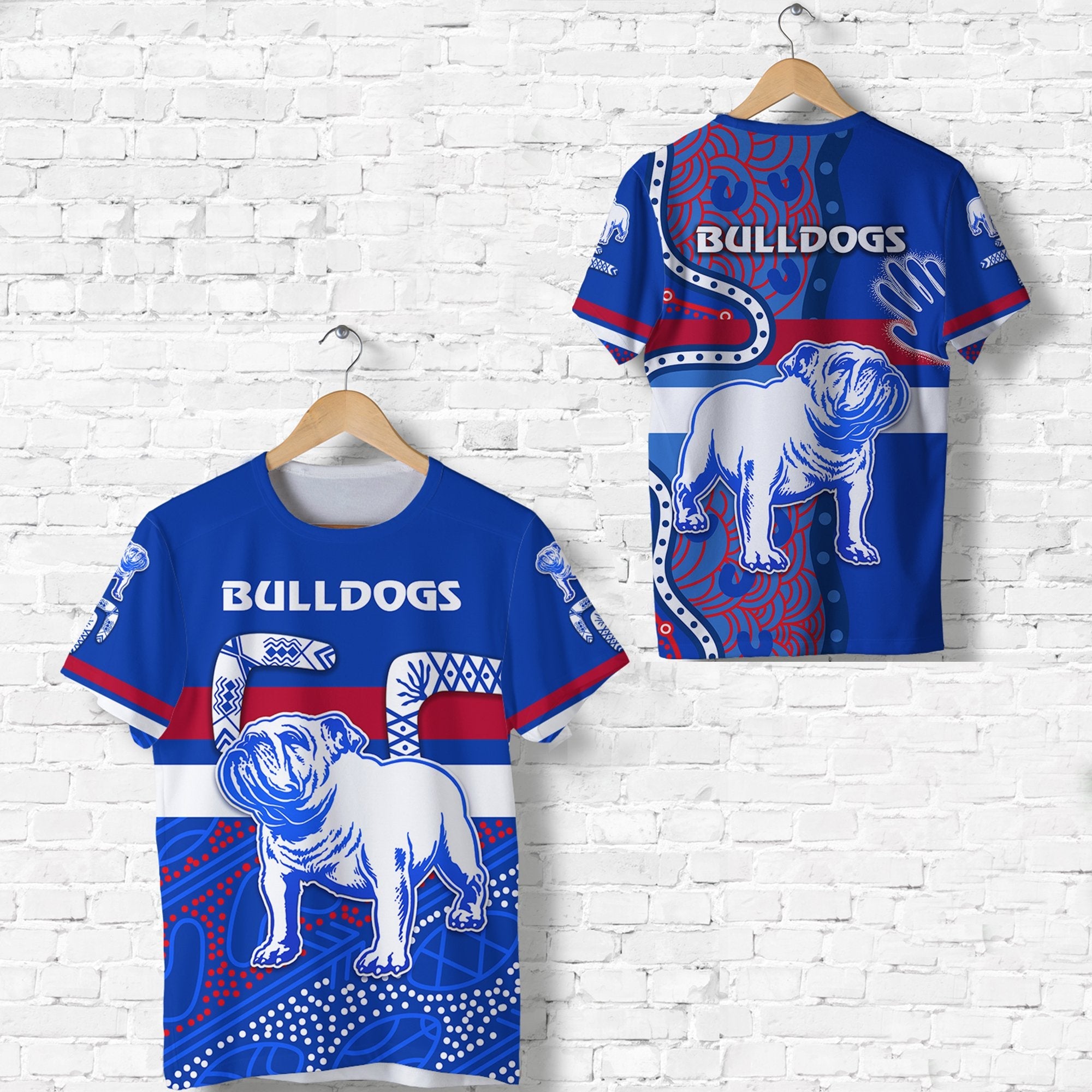 western-t-shirt-bulldogs-indigenous-simple-style