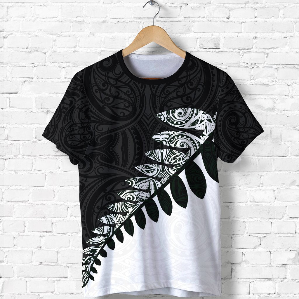 new-zealand-t-shirt-maori-silver-fern-black-white