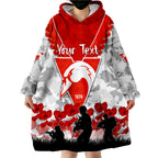 Swans ANZAC 2022 Bloods Sydney Poppy Flowers Wearable Blanket Hoodie LT13