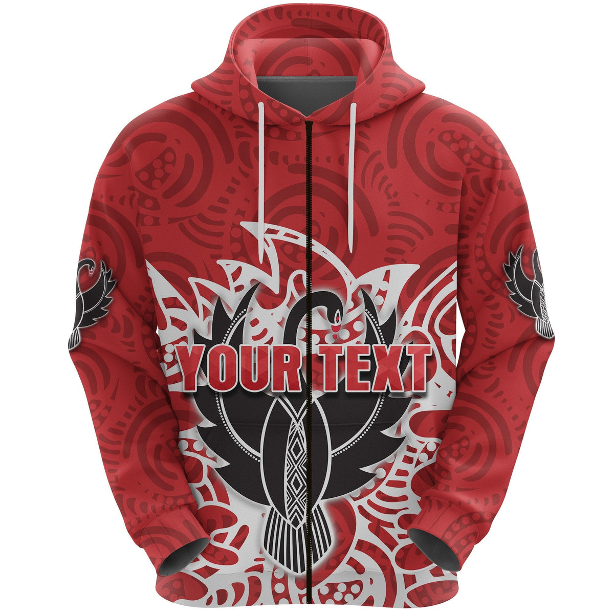 custom-personalised-sydney-zip-hoodie-simple-indigenous-swans
