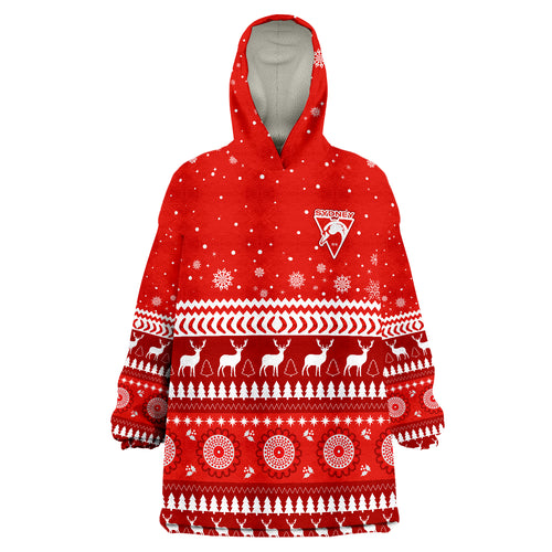 Swans Football Christmas Sydney Wearable Blanket Hoodie LT13