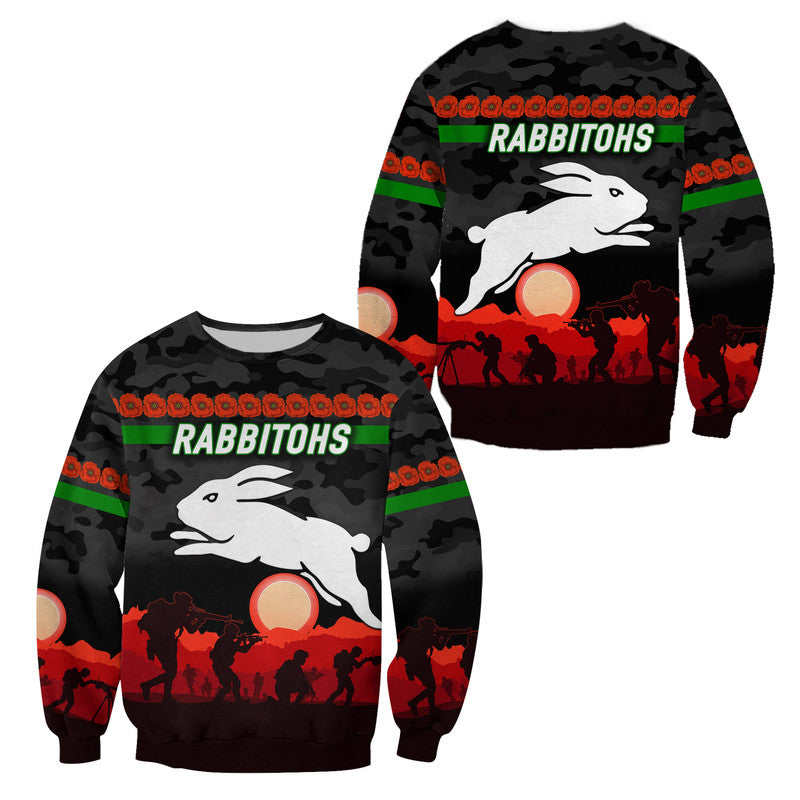 south-sydney-rabbitohs-anzac-2022-sweatshirt-simple-style-black