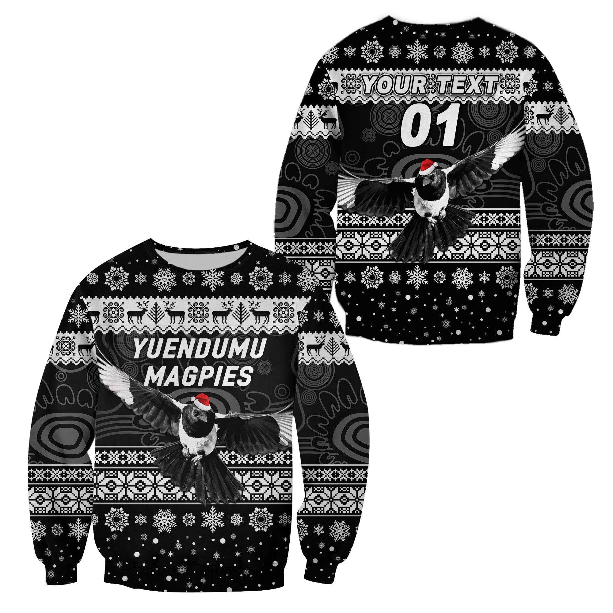 custom-personalised-yuendumu-magpies-football-club-sweatshirt-christmas-simple-style-black