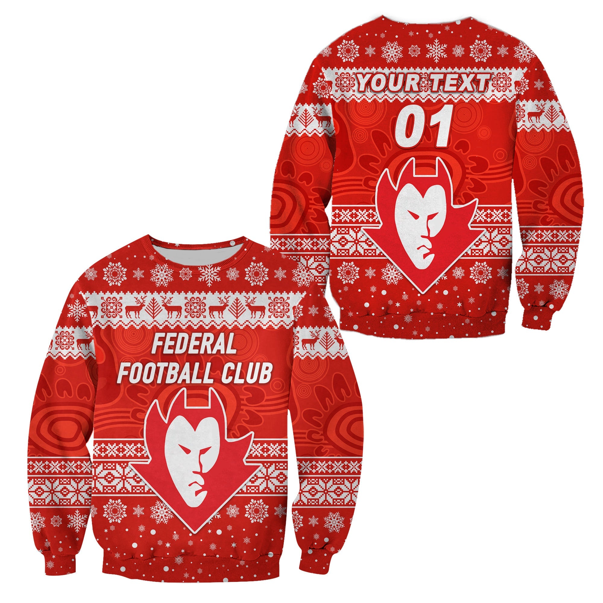 custom-personalised-federal-football-club-sweatshirt-christmas-simple-style-red
