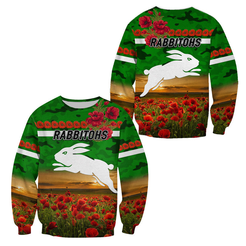 south-sydney-rabbitohs-anzac-2022-sweatshirt-poppy-flowers-vibes-green