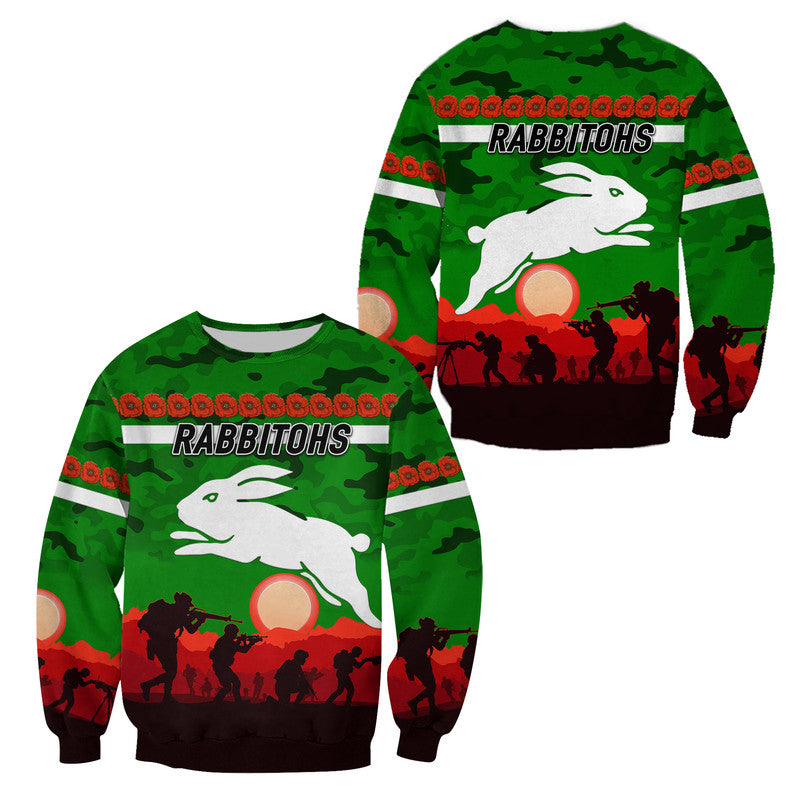 south-sydney-rabbitohs-anzac-2022-sweatshirt-simple-style-green