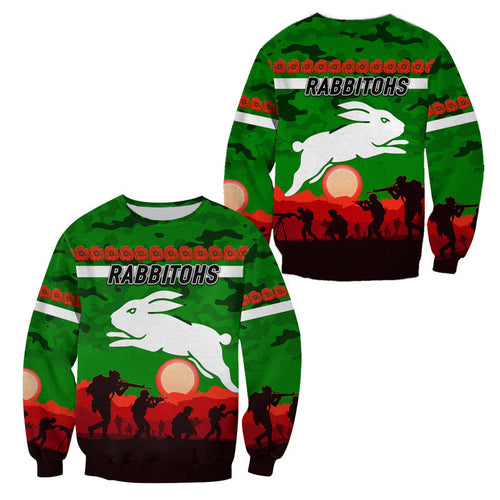 south-sydney-rabbitohs-anzac-2022-sweatshirt-simple-style-green