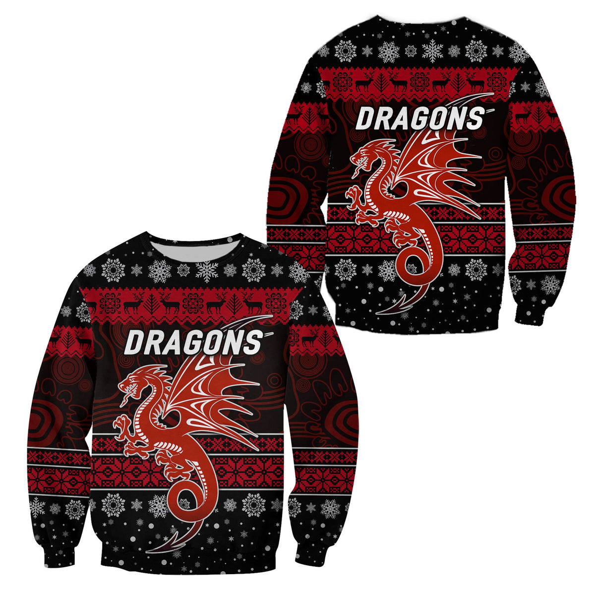 st-george-illawarra-dragons-sweatshirt-christmas-simple-style-black