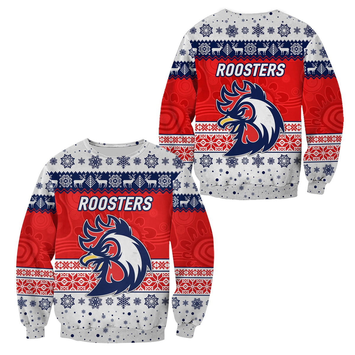 sydney-roosters-sweatshirt-christmas-simple-style-white