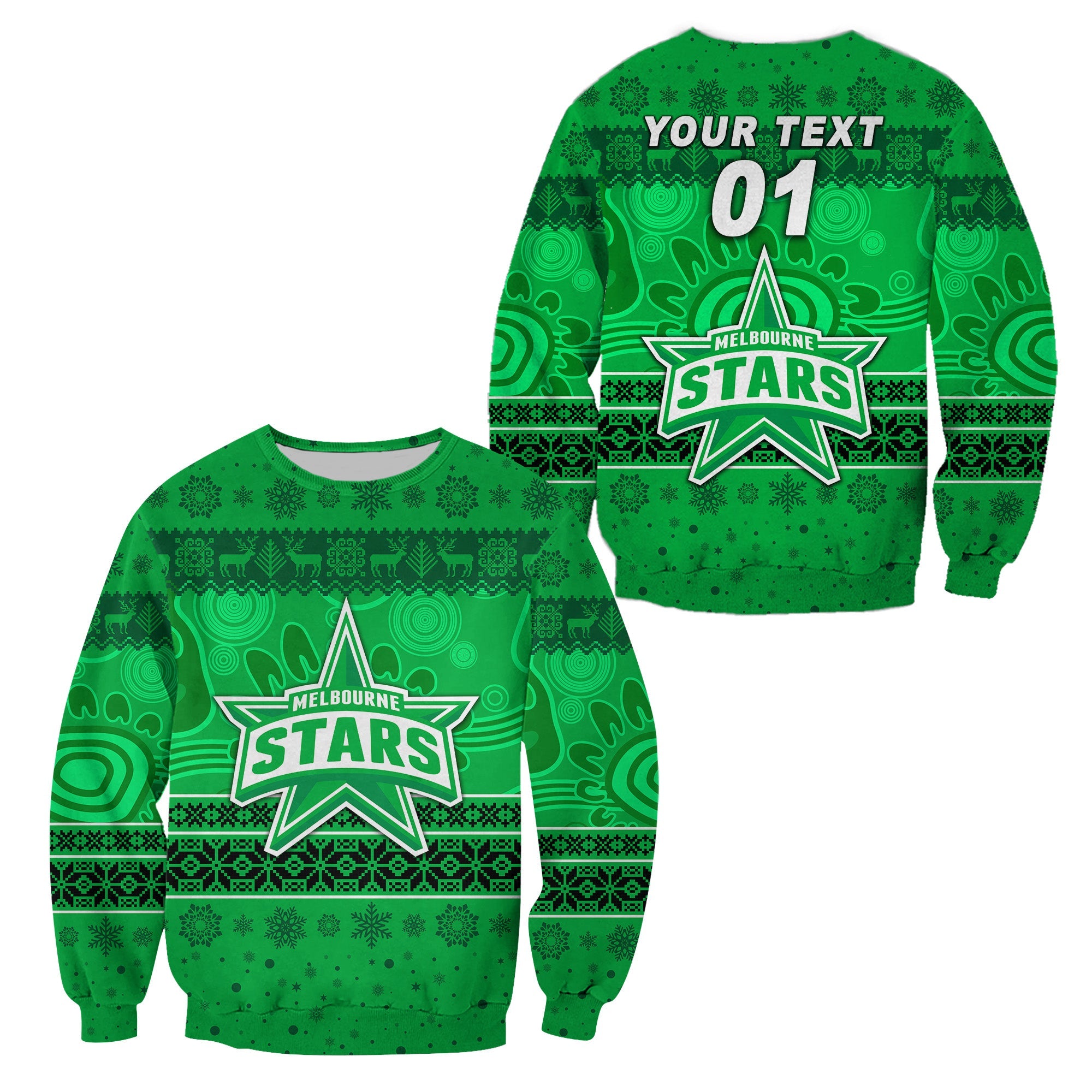 custom-personalised-melbourne-stars-sweatshirt-christmas-simple-style